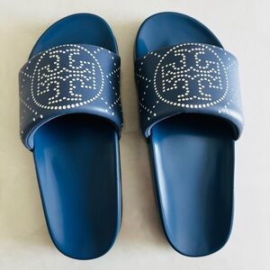 Tory Burch Navy Slide Slippers